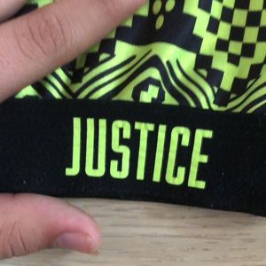 Yellow patterned justice size kids 32 sports bra